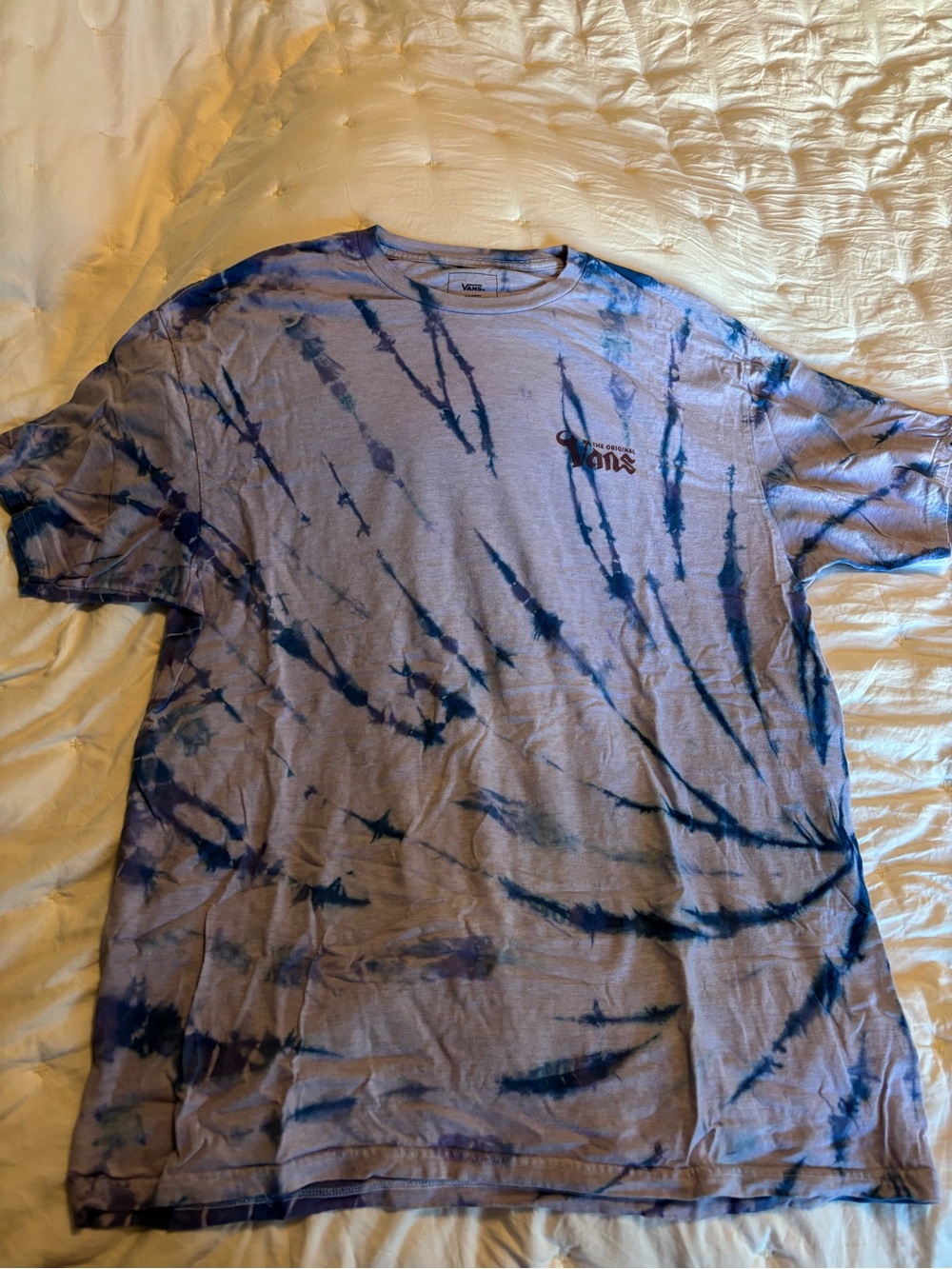 Vans Men’s Blue and Purple Tie-Dye Crewneck T-Shirt